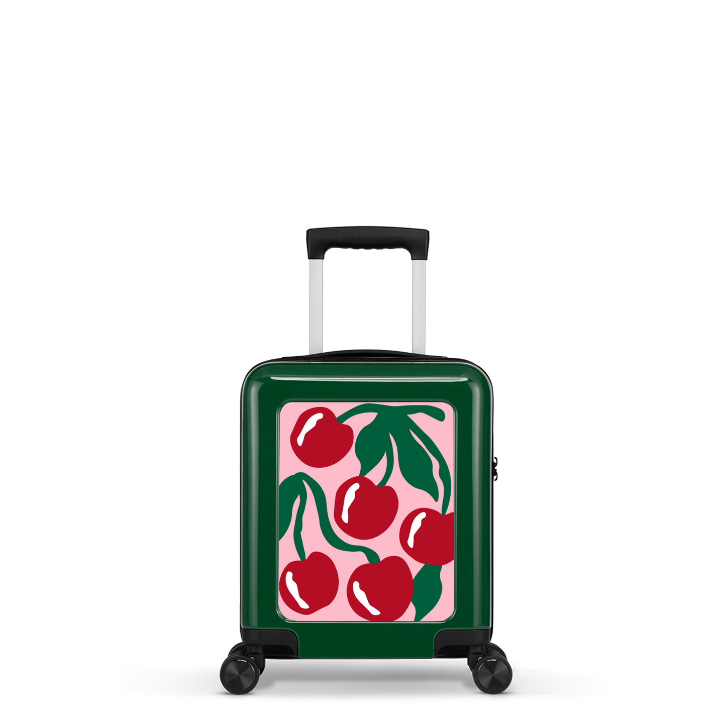 BHPPY - Cherries - Donkergroen - Handbagage Mini (45 cm)