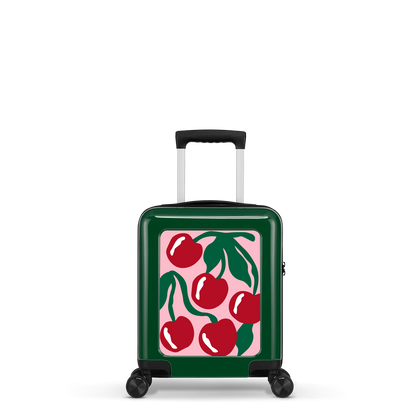 BHPPY - Cherries - Donkergroen - Handbagage Mini (45 cm)